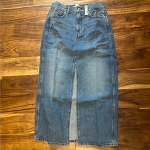 NWT Madewell: Denim Maxi Skirt in Enmore Wash